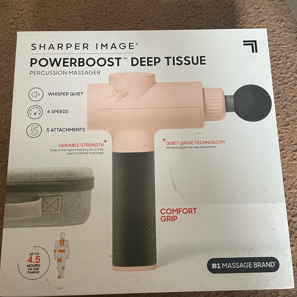 Sharper Image PowerBoost Deep Tissue Percussion Massager - Pink and Black